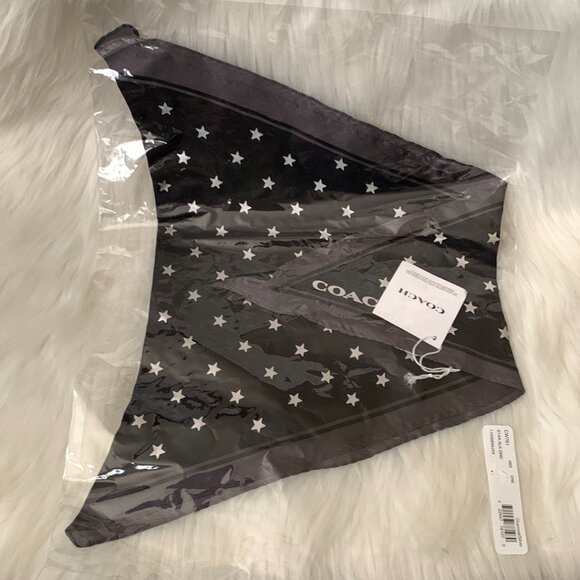 COACH Star Silk Diamond Scarf in Black/Silver - Picture 1 of 2
